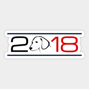 Dog Short New 2018 Canine Year - Adult Youth Design Sticker